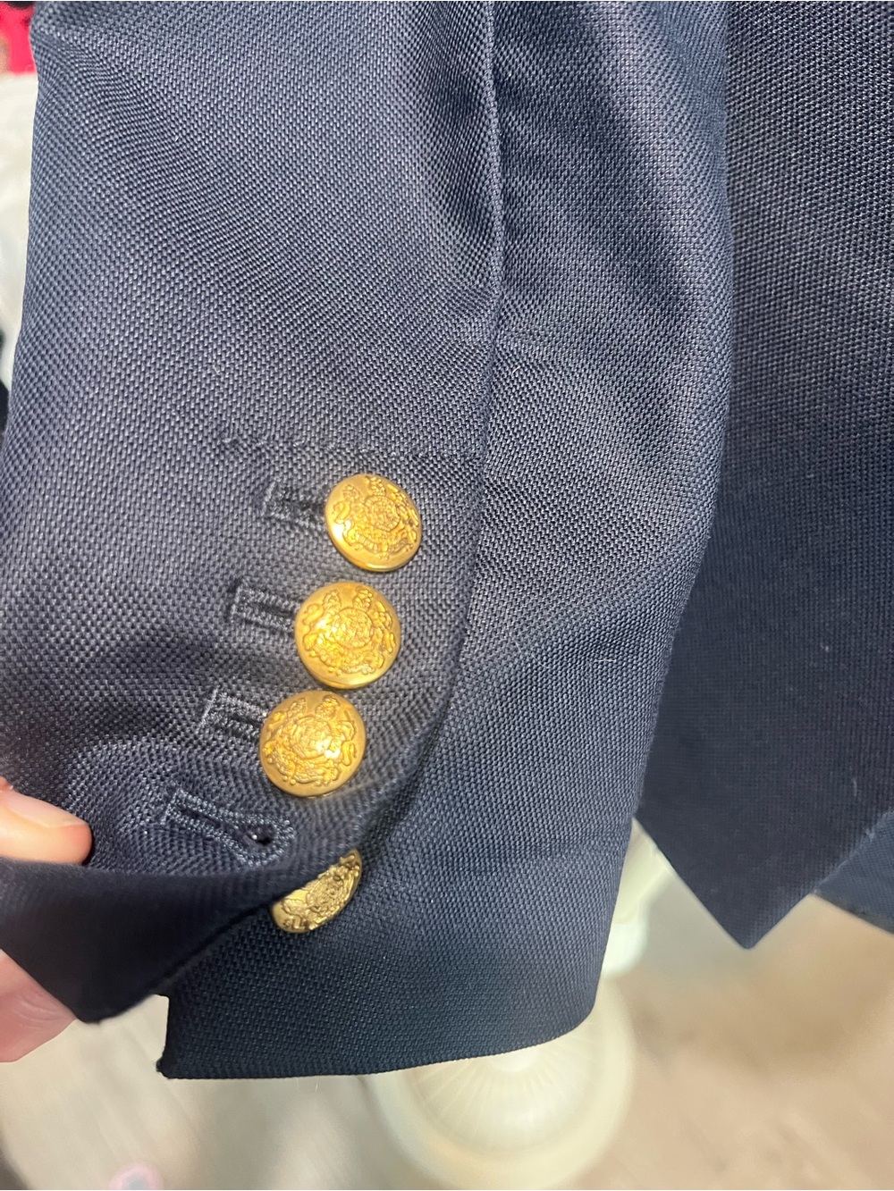 Vintage Banana Republic Navy Nautical Blazer Cotton Lined 2012 Coastal Ivy Size - Picture 4 of 9